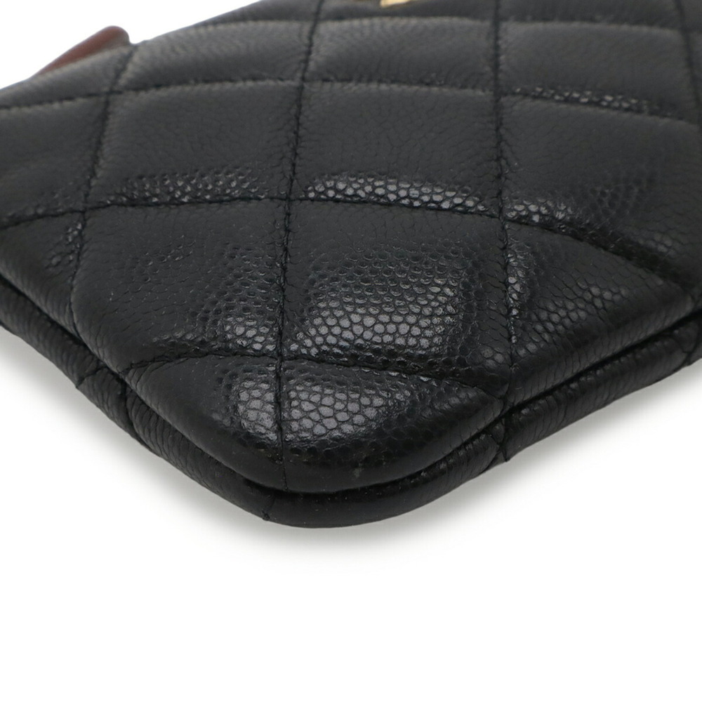 CHANEL Black Caviar Leather Logo Pouch - Picture 4 of 8